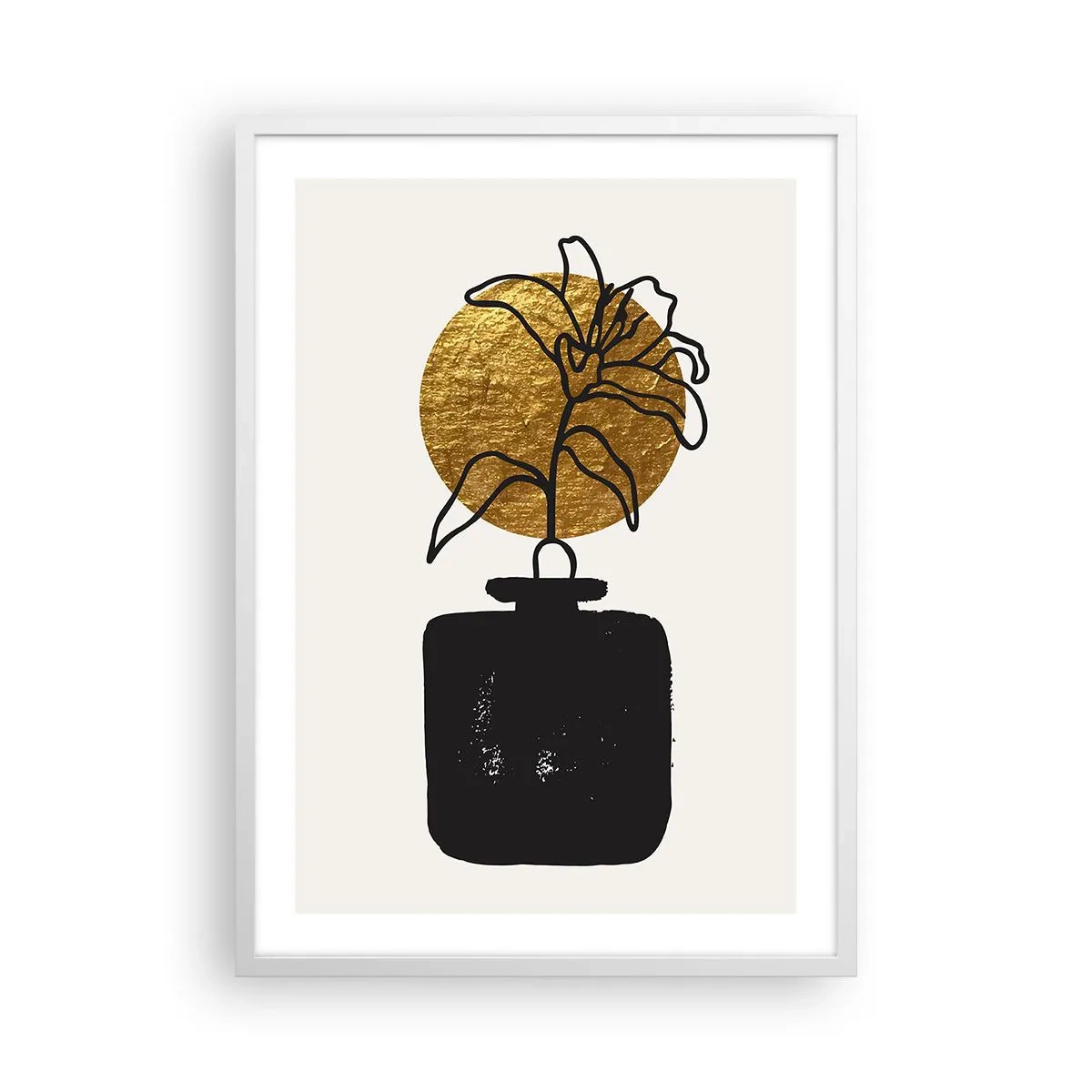 Plakat w białej ramie - Piękno na wagę złota - 50x70 cm