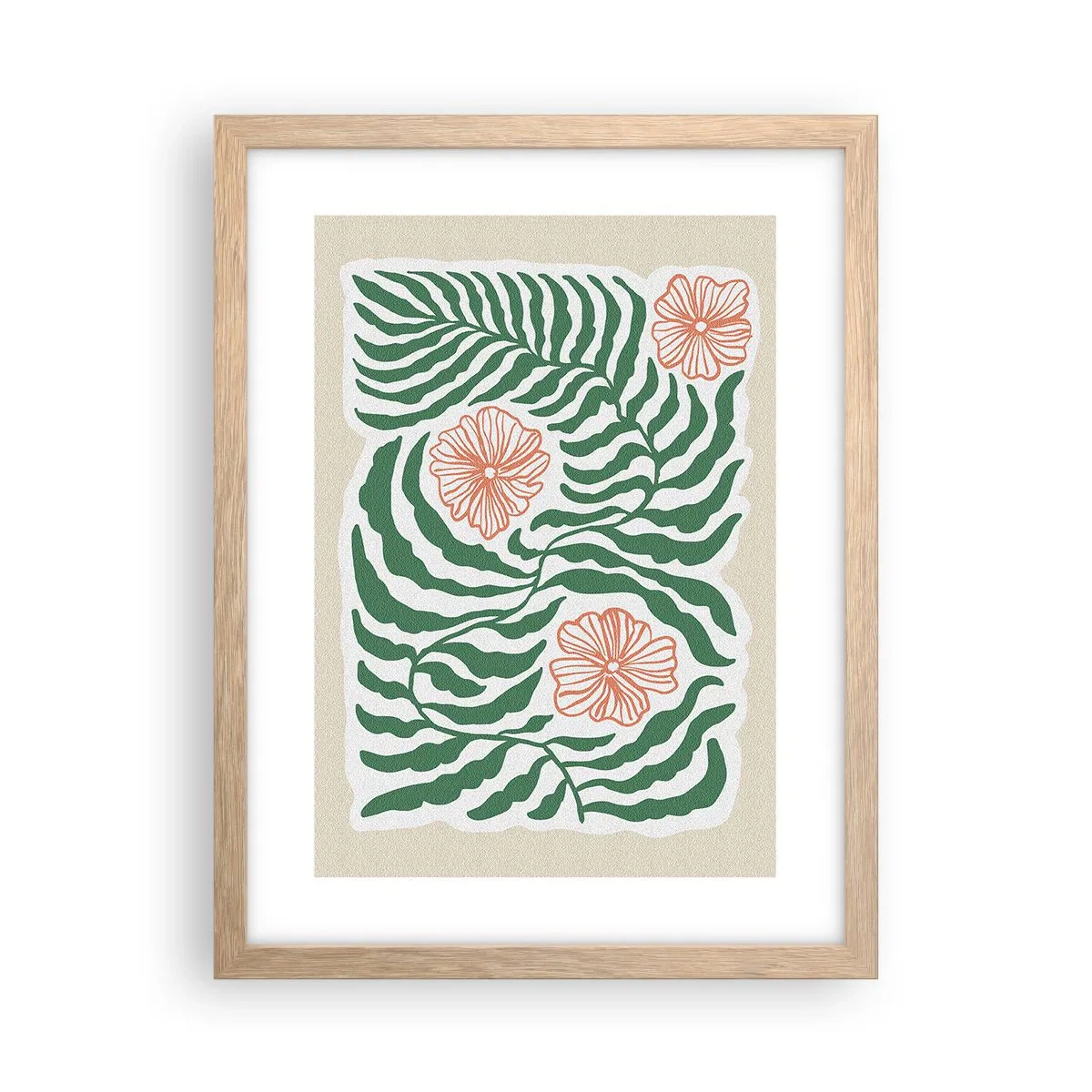 Plakat w ramie jasny dąb - Rozkwitłe w zieleni - 30x40 cm