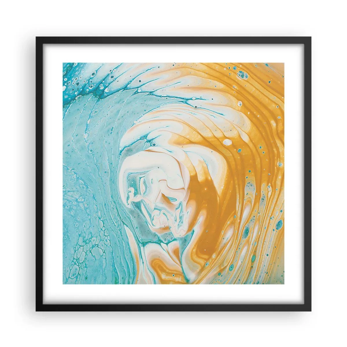 Plakat w czarnej ramie - Pastelowy wir - 50x50 cm