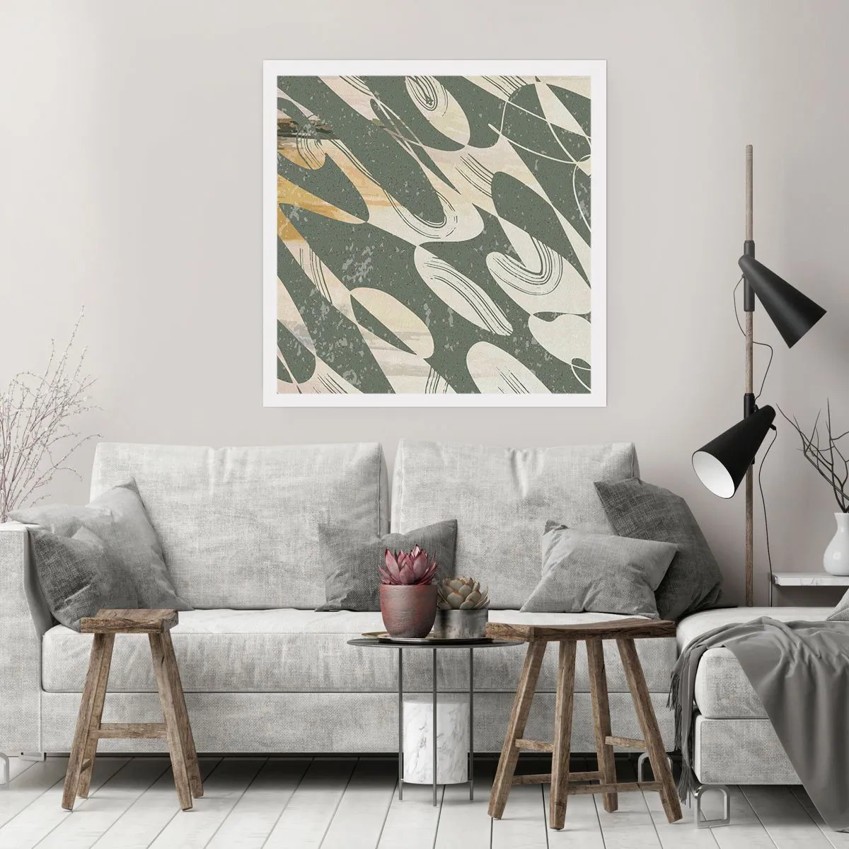 Plakat - Abstrakcja zrytmizowana - 60x60 cm