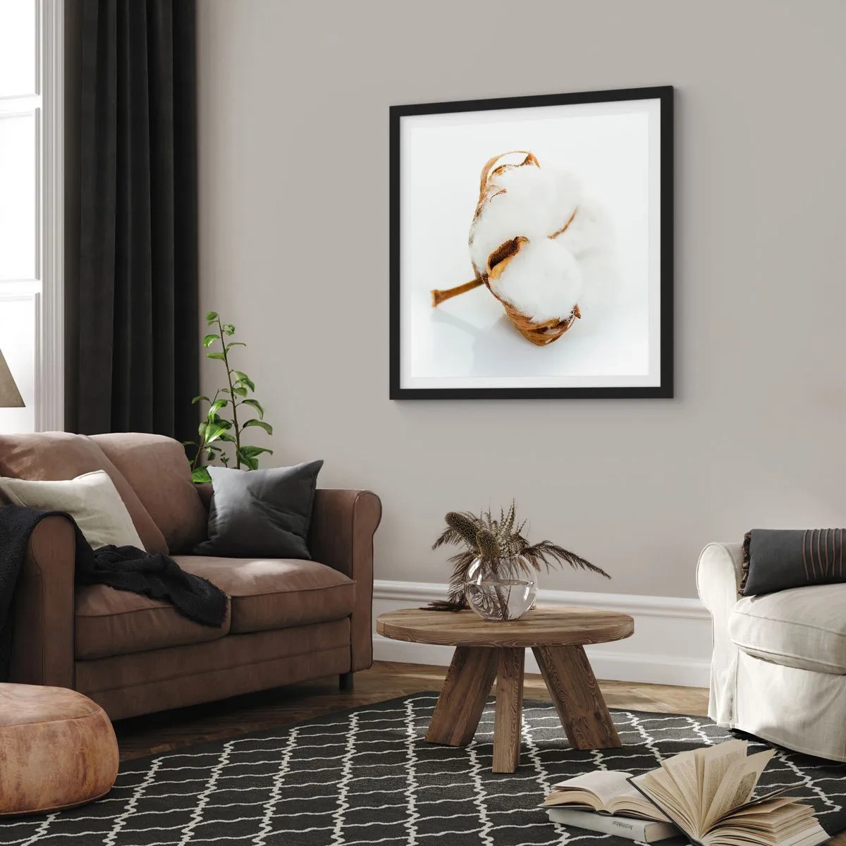 Plakat w czarnej ramie - Miękka z natury - 30x30 cm