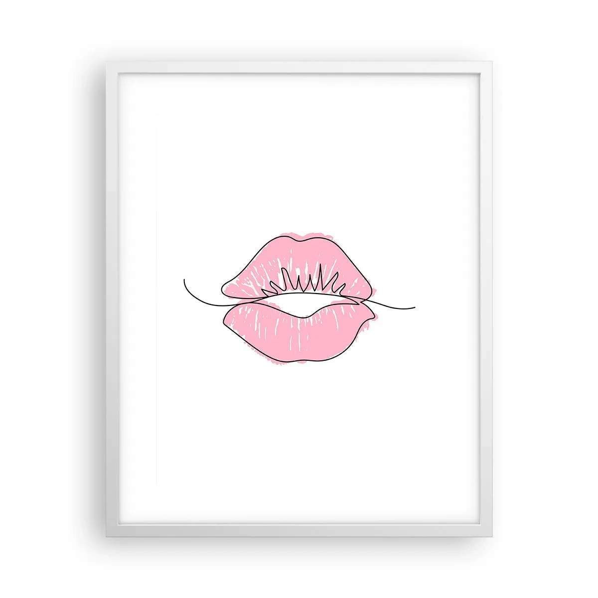 Plakat w białej ramie - Gotowy do pocałunku? - 40x50 cm