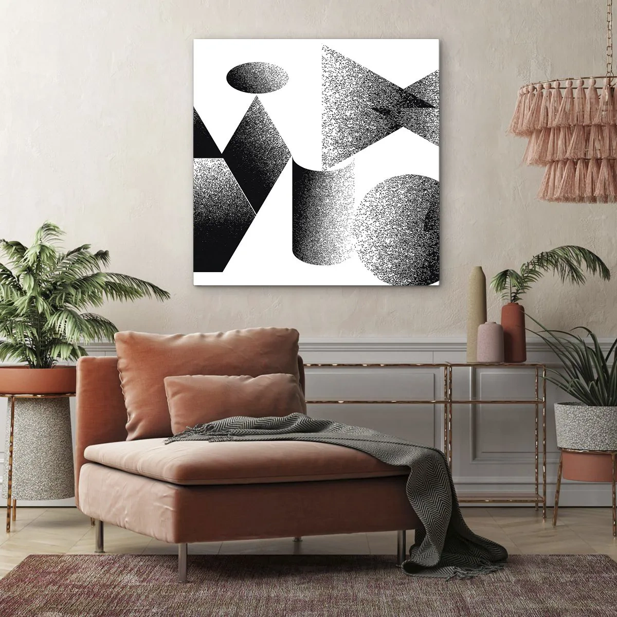 Obraz na płótnie - Kąty i owale - 50x50 cm