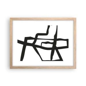 Plakat w ramie jasny dąb - Czarno-biała konstrukcja - 40x30 cm