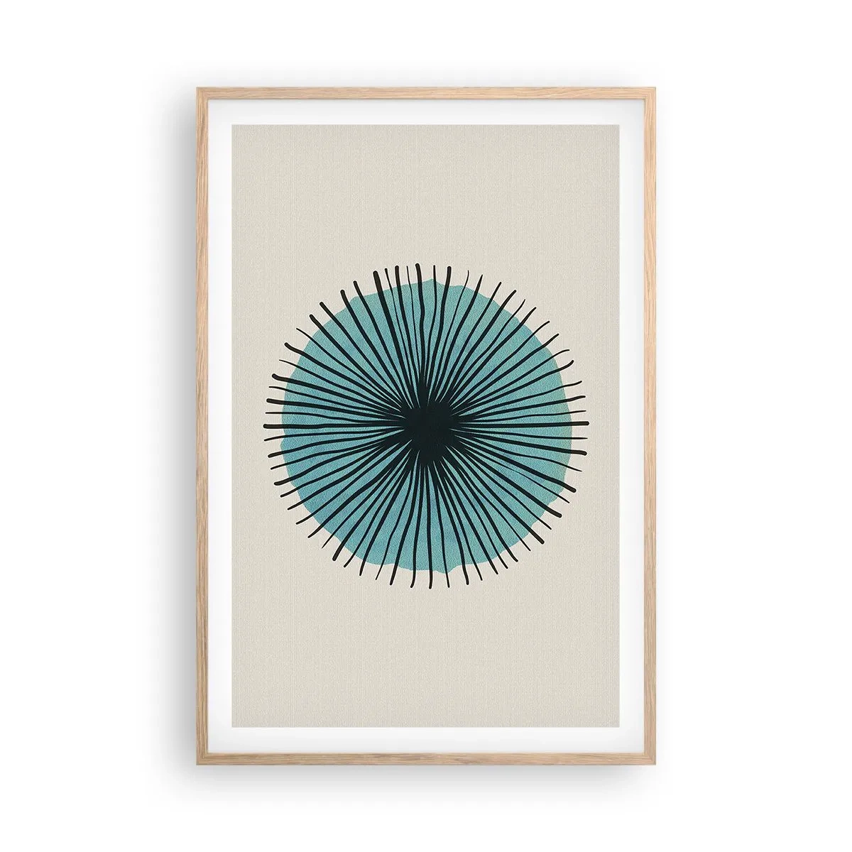 Plakat w ramie jasny dąb - Promieniście na błękicie - 61x91 cm
