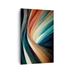 Obraz na płótnie - Abstrakcyjne fale w ciepłych i chłodnych odcieniach - 80x120cm - Utkane z barw - Nowoczesna dekoracja ścienna do salonu i sypialni ARTTOR