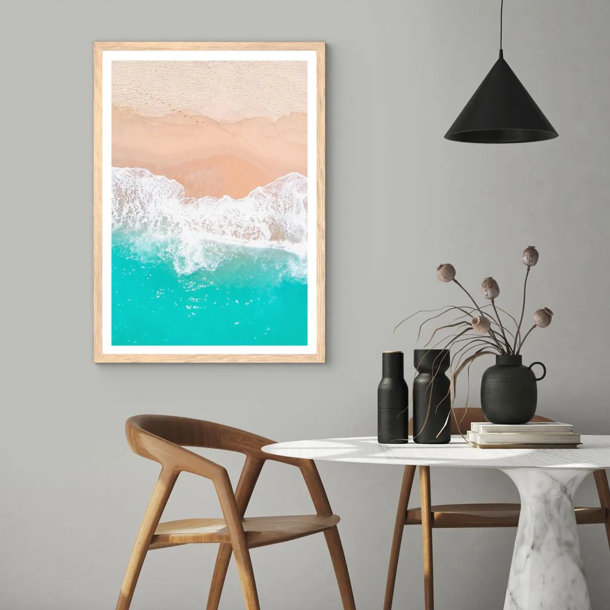 Plakat w ramie jasny dąb - Pieszczotliwy dotyk - 70x100 cm