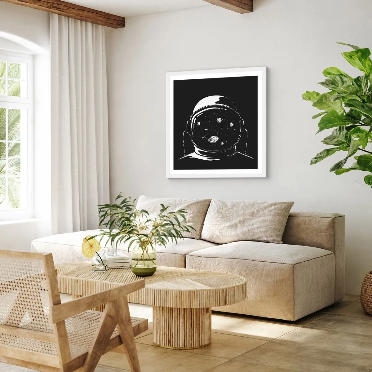 Plakat w białej ramie - Niezły widok - 40x40 cm