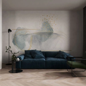 Fototapeta Premium Canvas - O związkach szarości i złota - Abstrakcja, Sztuka, Ciekawe Kształty - 150x105 cm