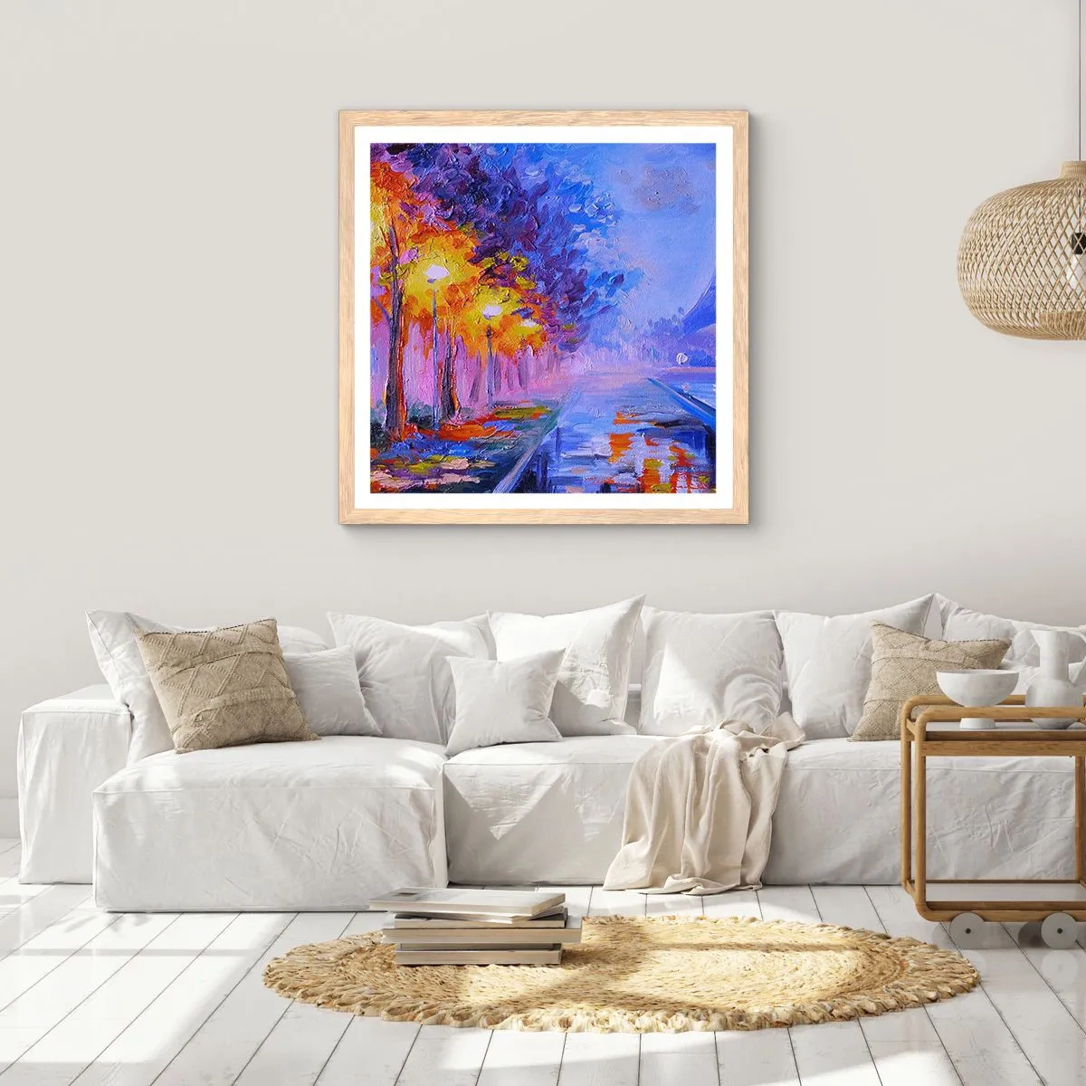 Plakat w ramie jasny dąb - Wymarzony spacer - 30x30 cm