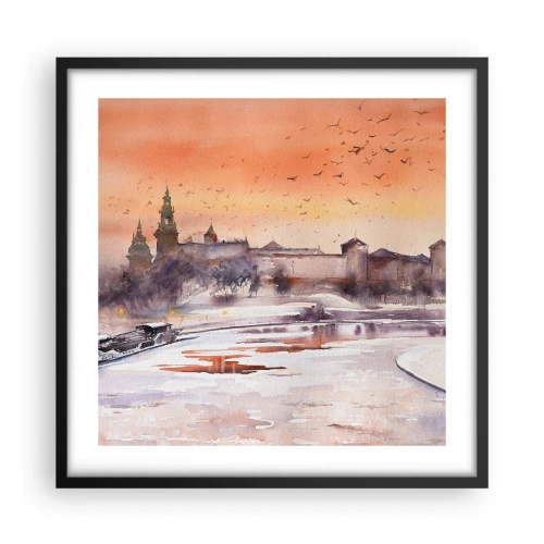 Plakat w czarnej ramie - Królewski zachód słońca - 50x50 cm