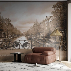 Fototapeta Premium Canvas - Holenderskie klimaty - Miasto, Amsterdam, Rower - 300x210 cm