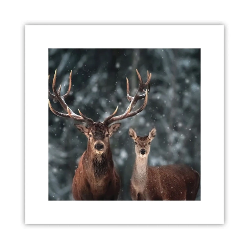 Plakat - Pan lasu z małżonką - 30x30 cm