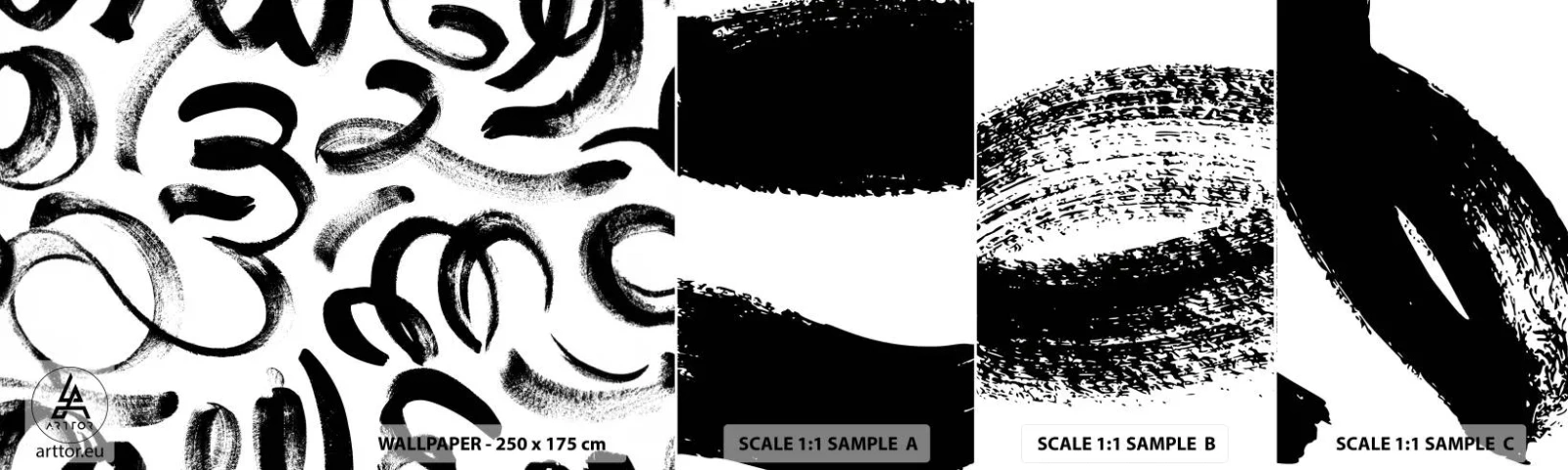 Fototapeta Próbka Samoprzylepna Deluxe Sticker - Czarno na białym - Sztuka Nowoczesna, Nowoczesność, Wzory - 100x30 cm