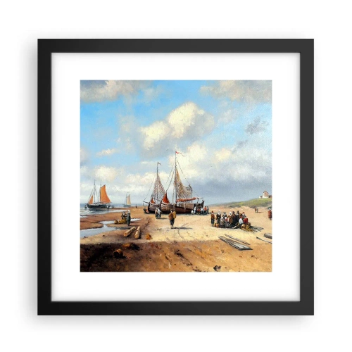 Plakat w czarnej ramie - Po udanym połowie - 30x30 cm