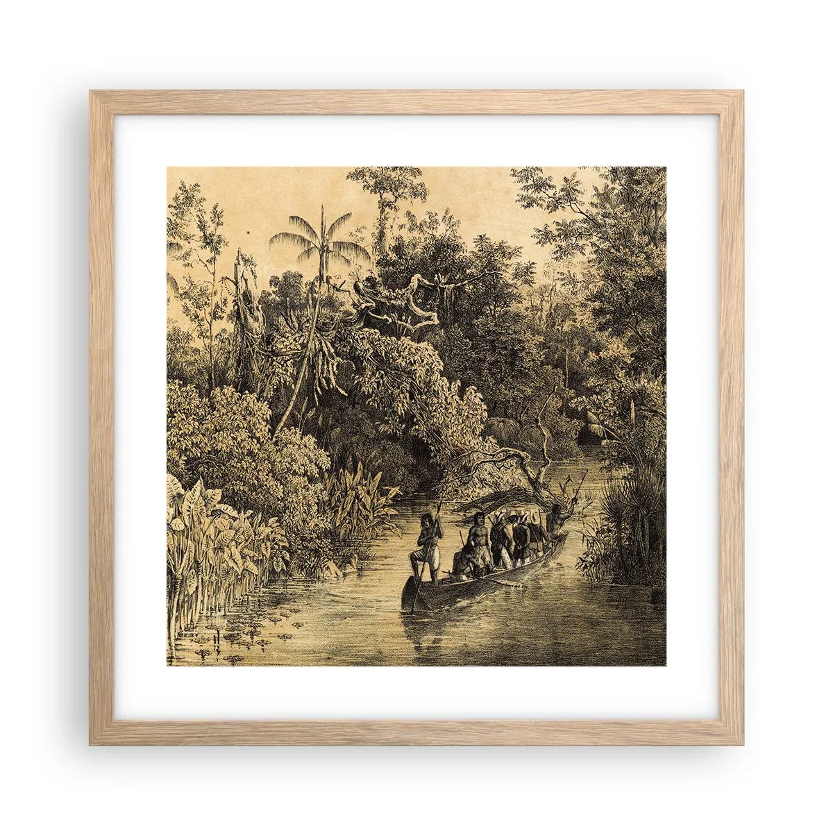 Plakat w ramie jasny dąb - Wyprawa do źródła - 40x40 cm