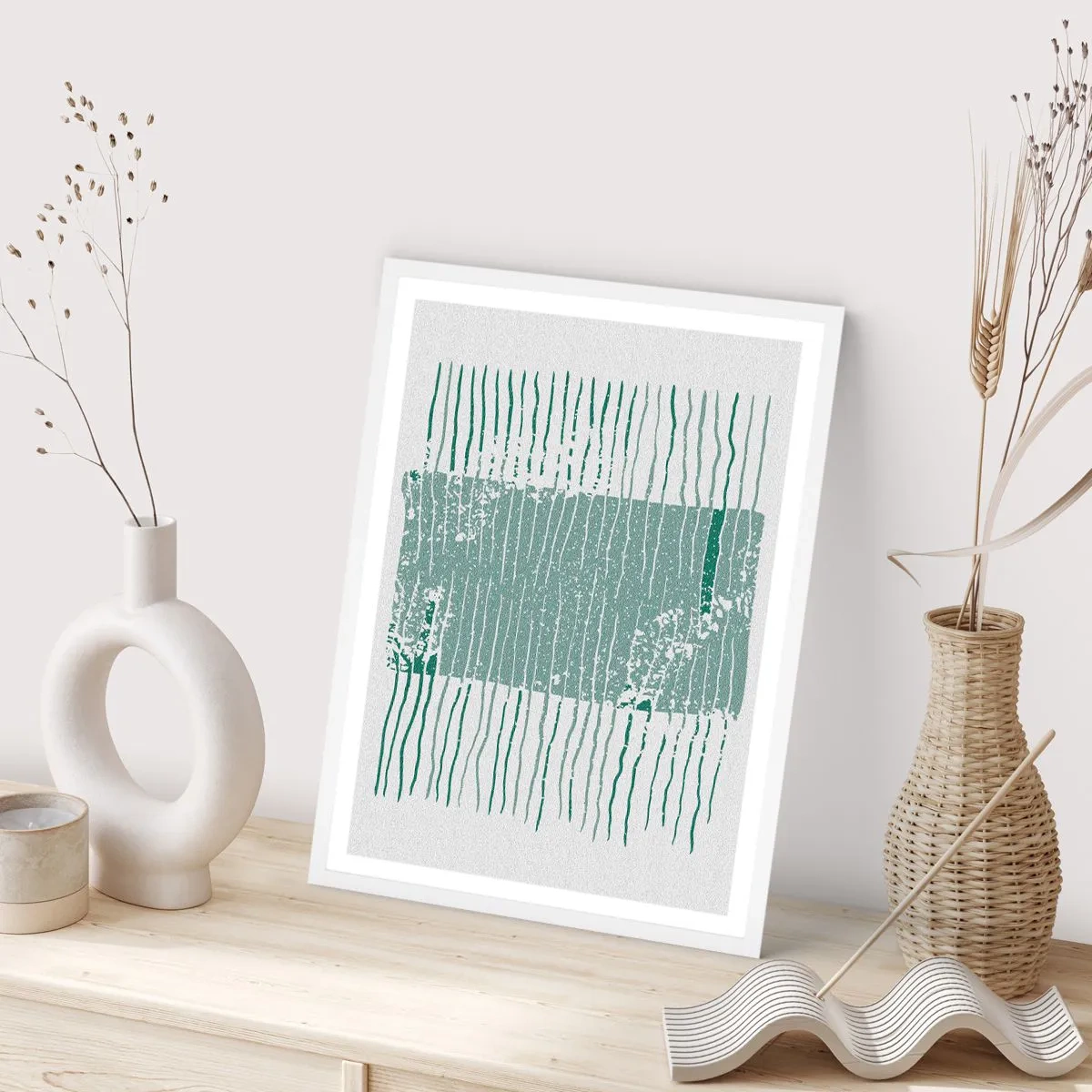 Plakat w białej ramie - Abstrakcja morska - 40x50 cm