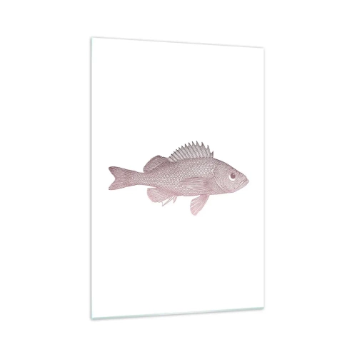 Obraz na szkle - Szczegółowa ilustracja ryby na białym tle - 70x100cm - Ryba wielkooka - Nowoczesna dekoracja ścienna do salonu i sypialni ARTTOR