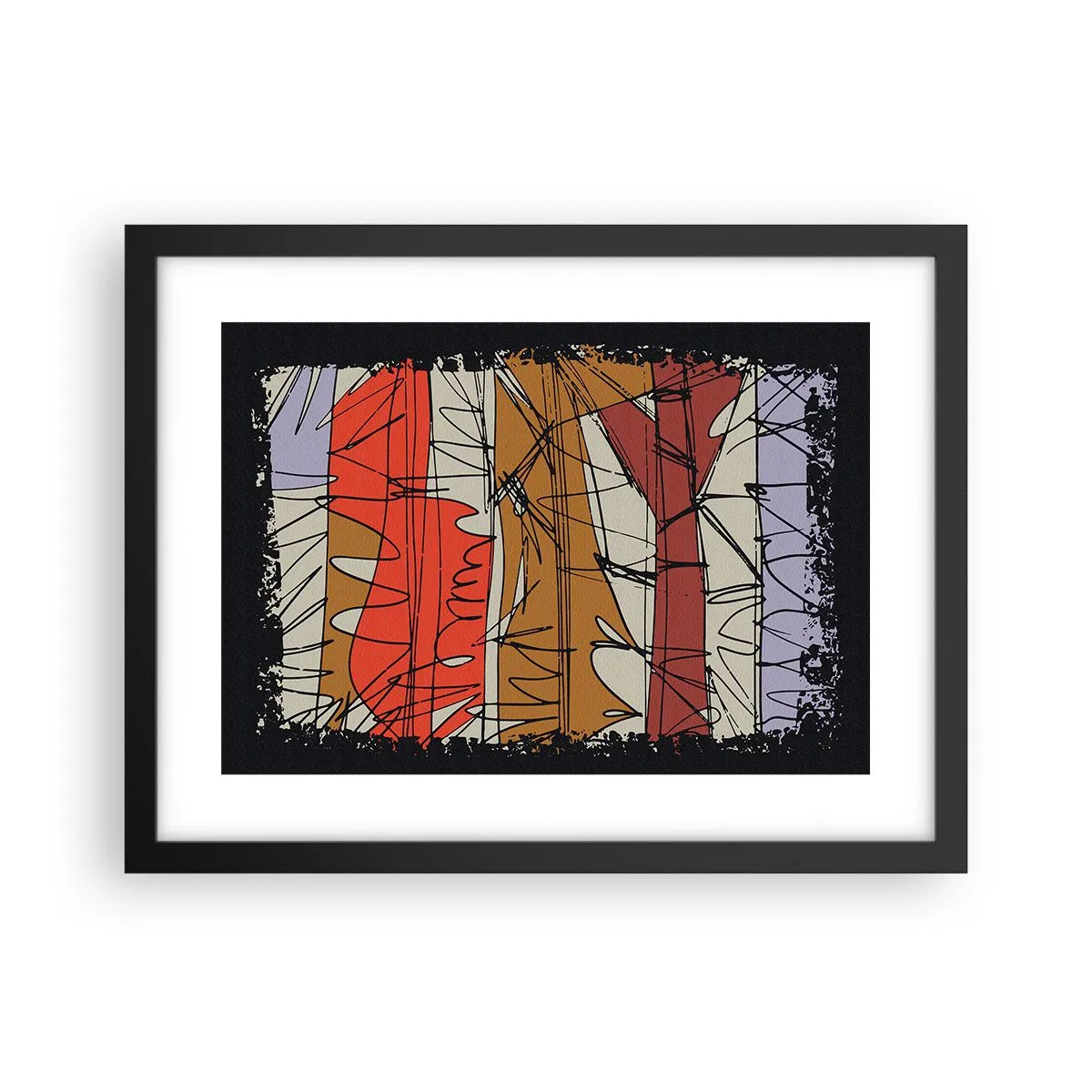 Plakat w czarnej ramie - Kompozycja spontaniczna - 40x30 cm