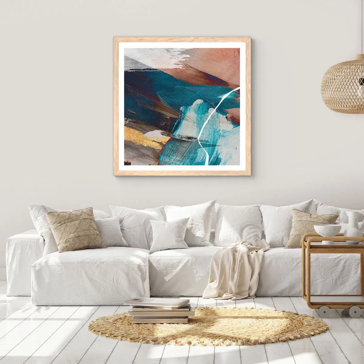 Plakat w ramie jasny dąb - Z rozmachem i energicznie - 40x40 cm