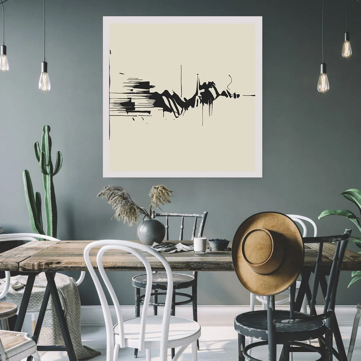 Plakat - Abstrakcja pośpieszna - 40x40 cm