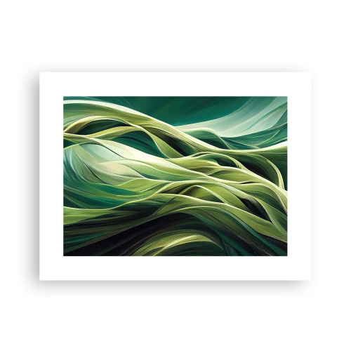 Plakat - Abstrakcyjna gra w zielone - 40x30 cm