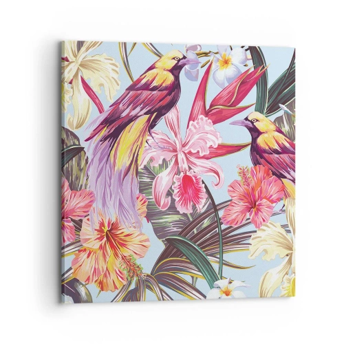 Obraz na płótnie - Płatki i piórka - 70x70 cm