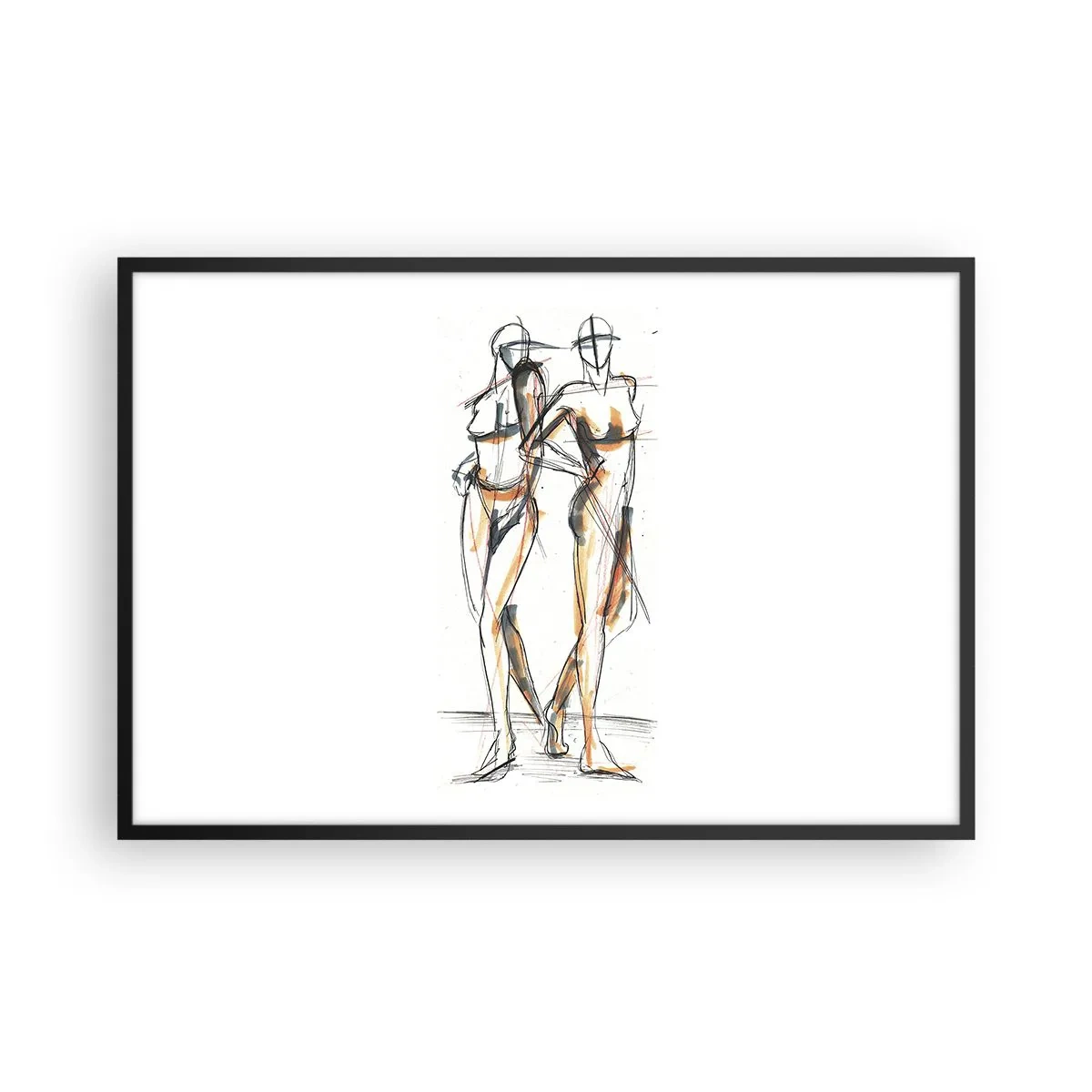 Plakat w czarnej ramie - Studium wdzięku - 91x61 cm
