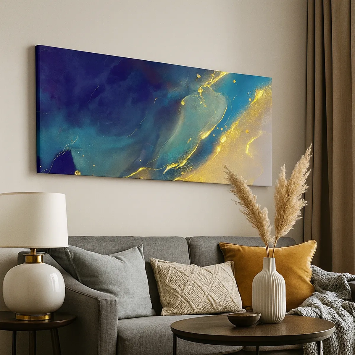 Obraz na płótnie - Złote rozlewisko - 30x30 cm