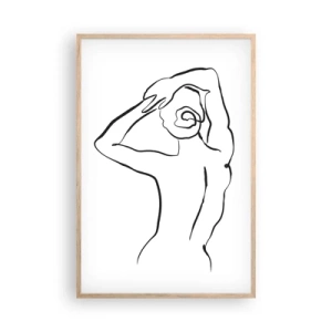 Plakat w ramie jasny dąb - Akt o poranku - 61x91 cm