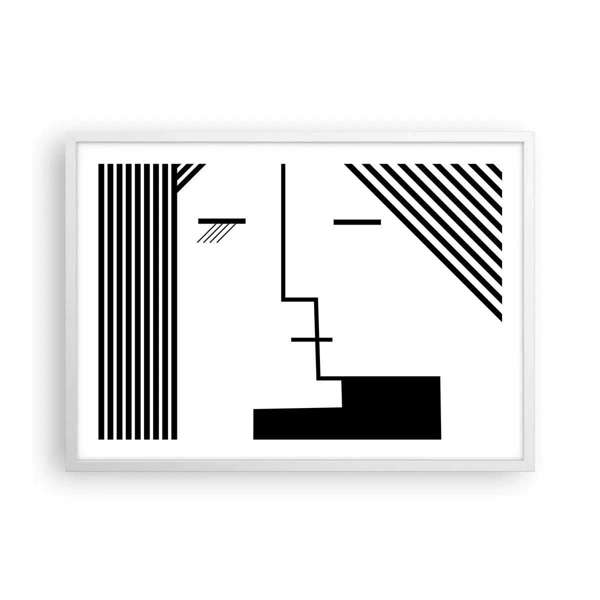 Plakat w białej ramie - Po prostu pocałunek - 70x50 cm