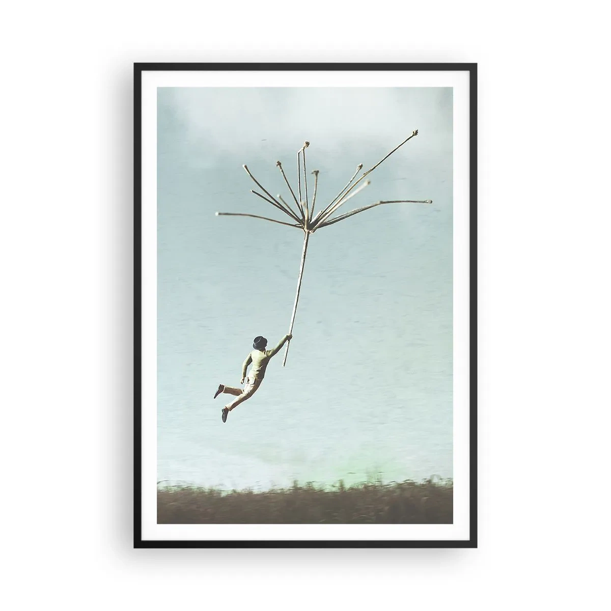 Plakat w czarnej ramie - Latawce, dmuchawce, wiatr - 70x100 cm