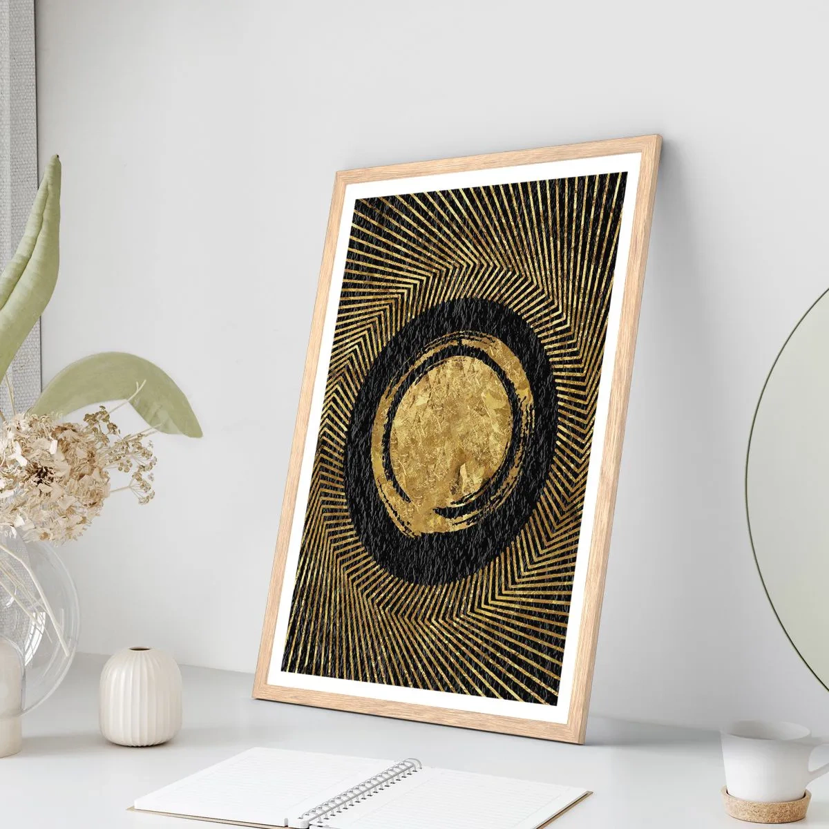 Plakat w ramie jasny dąb - Kompozycja glamour - 50x70 cm