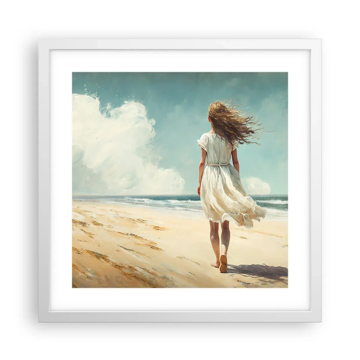 Plakat w białej ramie - Na spotkanie słońca i wiatru - 40x40 cm