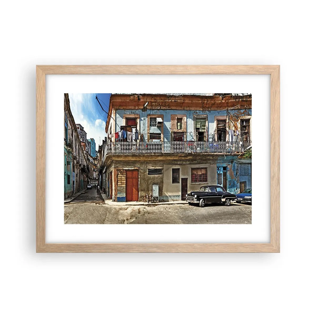 Plakat w ramie jasny dąb - Hawańskie klimaty - 40x30 cm