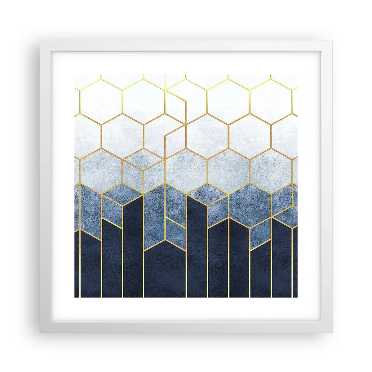 Plakat w białej ramie - Kompozycja w synkopowym rytmie - 40x40 cm