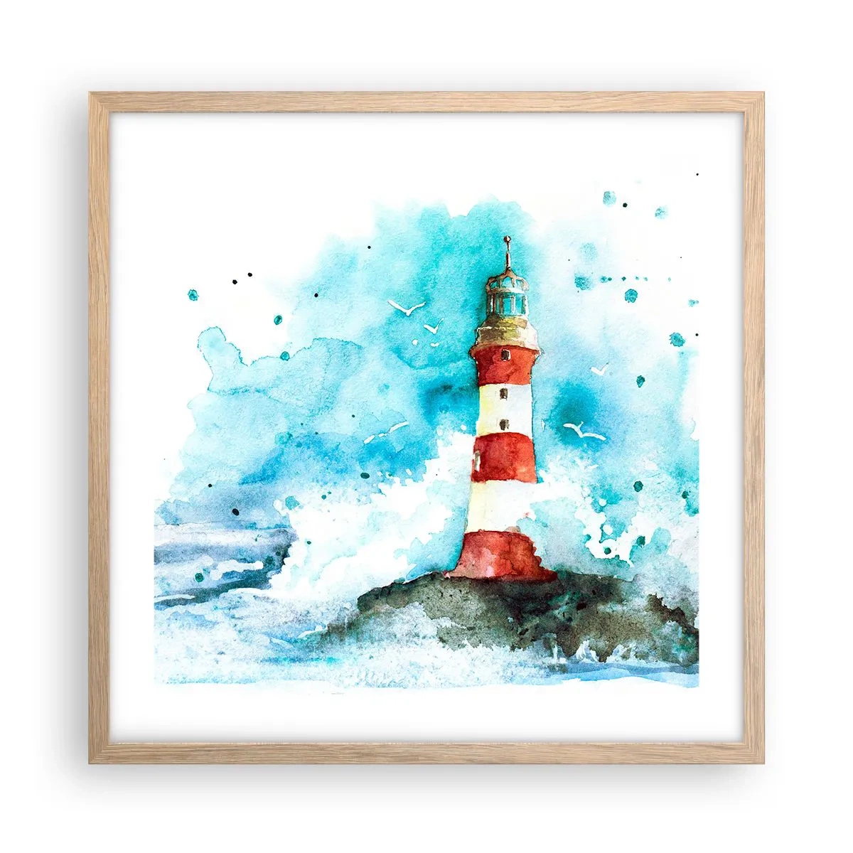 Plakat w ramie jasny dąb - Jedność żywiołów - 50x50 cm