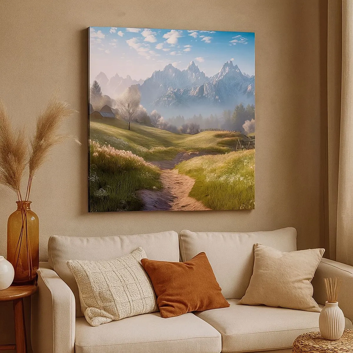 Obraz na płótnie - Sielska dolina - 30x30 cm