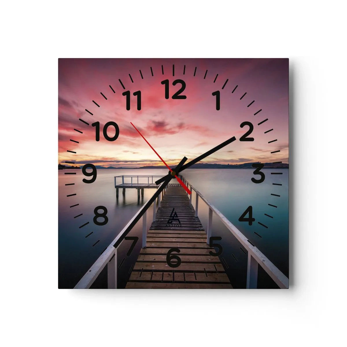 Zegar ścienny - Łagodny płomień wieczoru - 40x40 cm