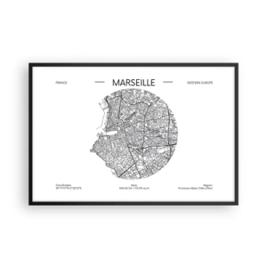 Plakat w czarnej ramie - Anatomia Marsylii - 91x61 cm