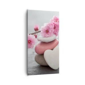 Obraz na płótnie - Błogość z kwiatem wiśni - 65x120 cm