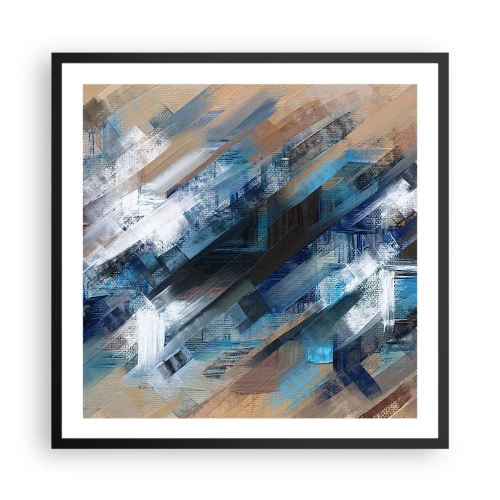 Plakat w czarnej ramie - Po błękitnym skosie - 60x60 cm