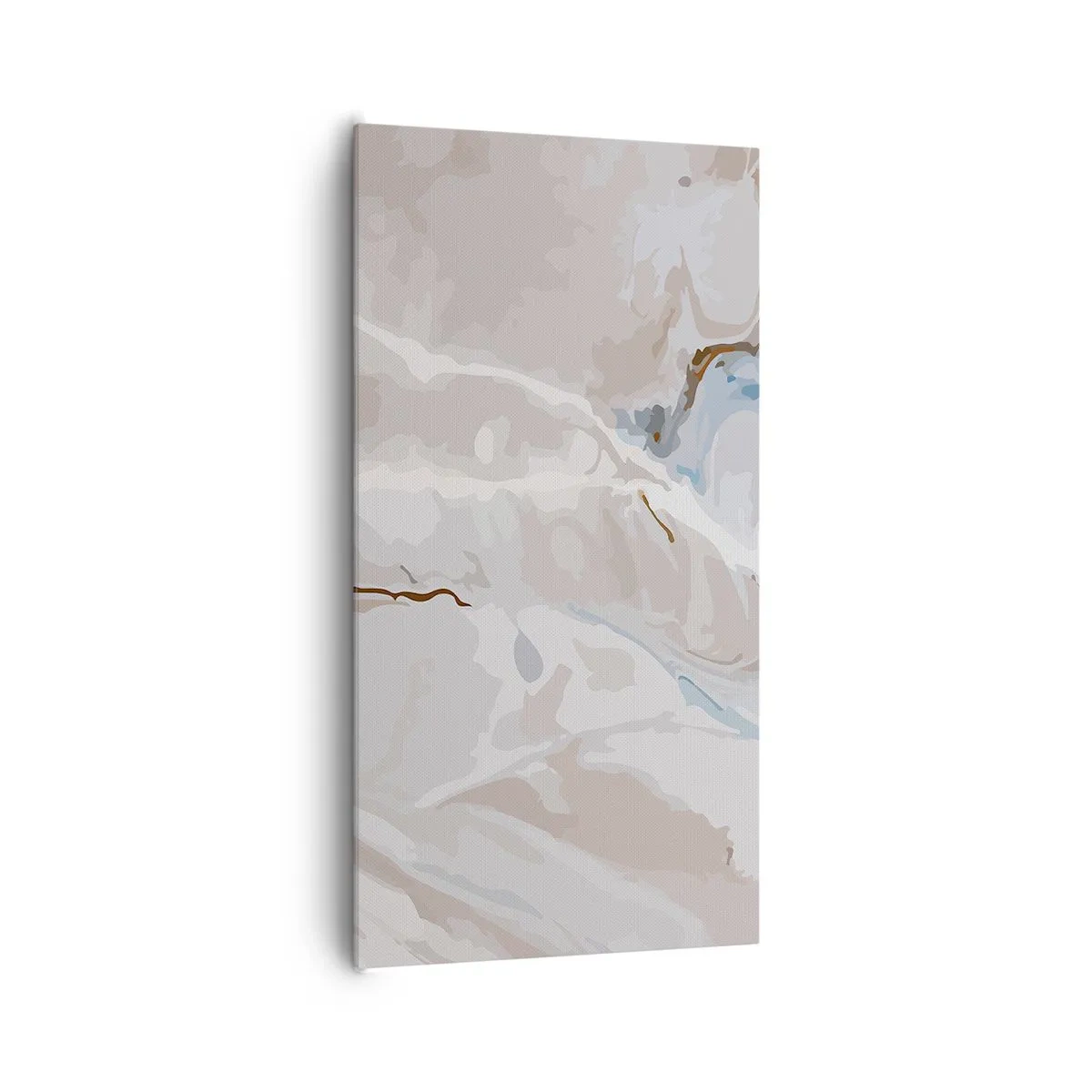 Obraz na płótnie - Błękitne meandry pod bielą - 65x120 cm
