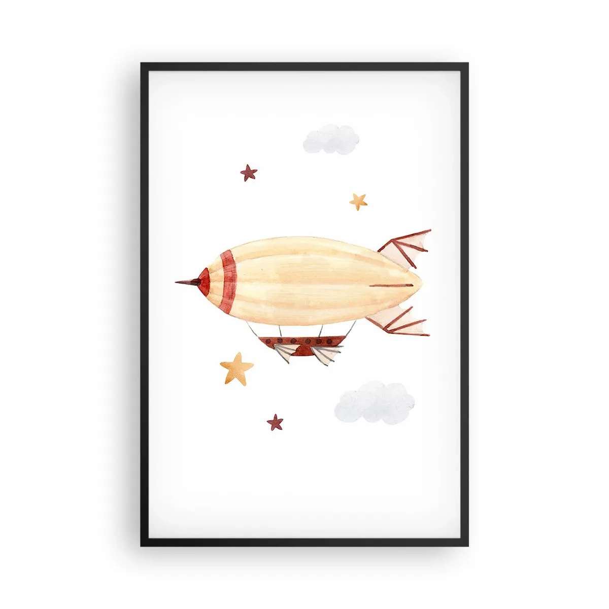 Plakat w czarnej ramie - Powietrzny statek - 61x91 cm