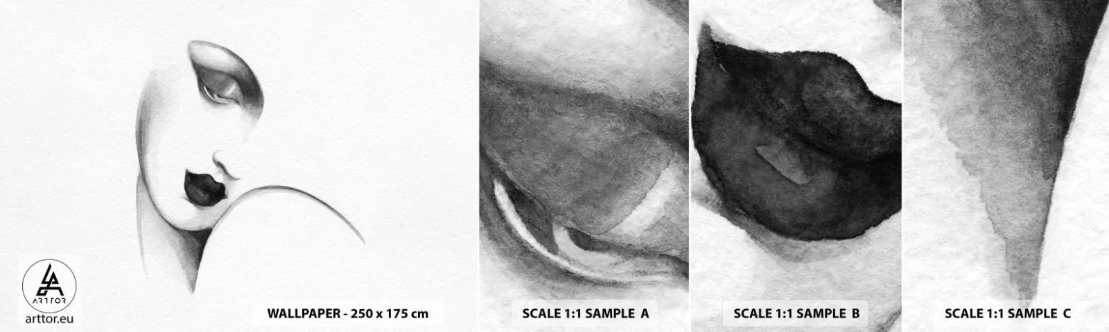 Fototapeta Próbka Samoprzylepna Deluxe Sticker - W stylu Łempickiej - Portret Kobiety, Kobieca Twarz, Sztuka - 100x30 cm