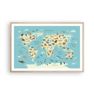 Plakat w ramie jasny dąb - Dobrzy sąsiedzi - 91x61 cm