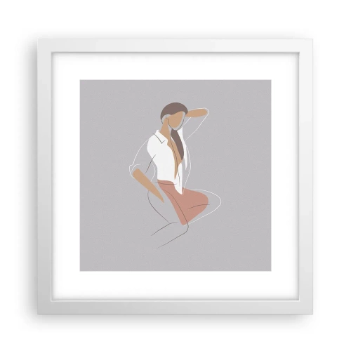 Plakat w białej ramie - Zarys wdzięku - 30x30 cm