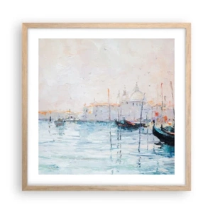 Plakat w ramie jasny dąb - Za wodą, za mgłą - 50x50 cm