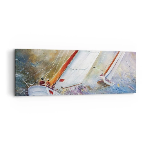 Obraz na płótnie - Biegnące po falach - 90x30 cm