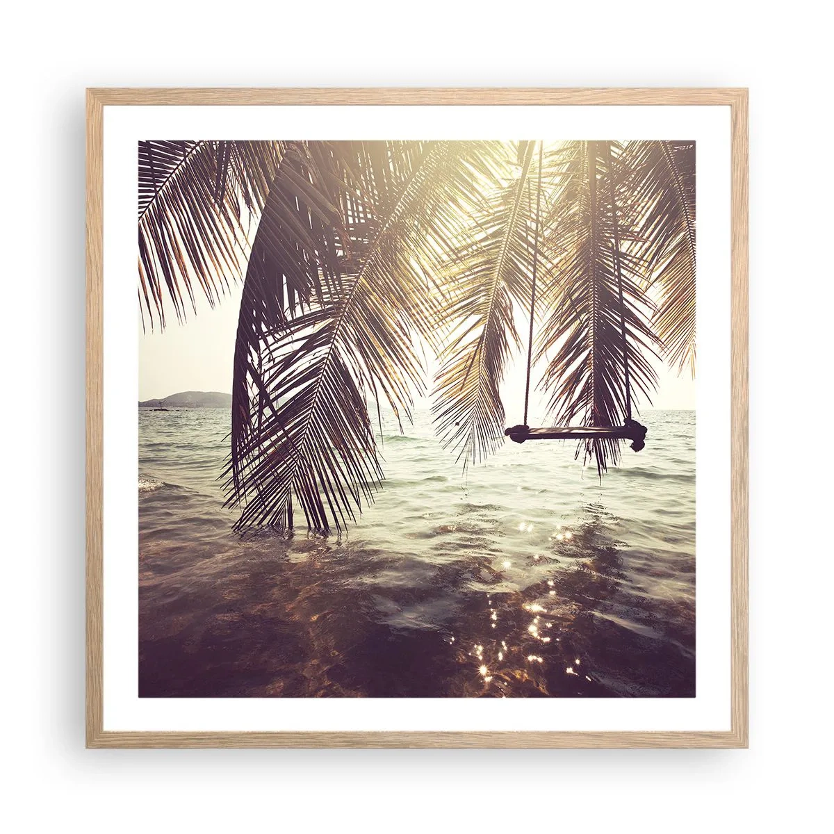 Plakat w ramie jasny dąb - Można bujać w obłokach do woli - 60x60 cm